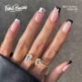 Backdate 5 Fofosbeauty  Pcs Short False Nails, Press On Nails Designs , Square  B&W French Little Star