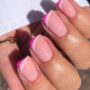 Niche Utama 1  Cute Coloured French Tip Nail Ideas : Shades Of Pink Asymmetric