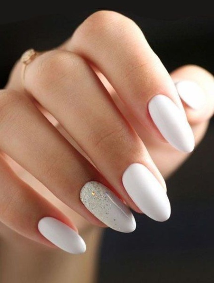 White Nails With Designs