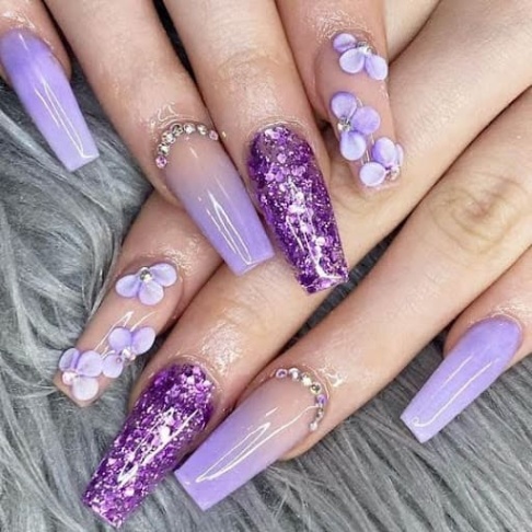 Niche Utama 2  Elegant Lavender Nail Art Designs : Ideas For Simple