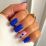 Niche Utama 2  Gorgeous Royal Blue Nail Designs : Royal Blue Heart Clear Base